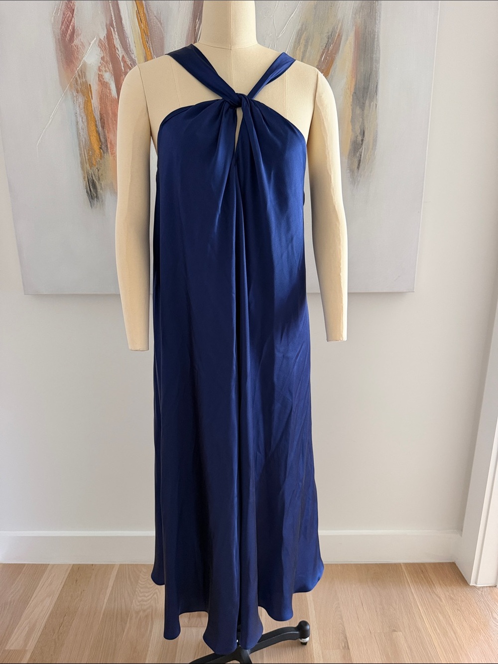 Banana Republic Navy Twist Halter Maxi